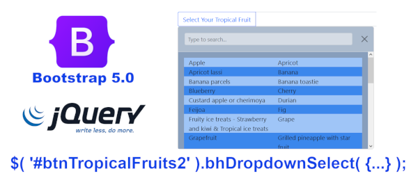 jQuery plugin: bhDropdownSelect.