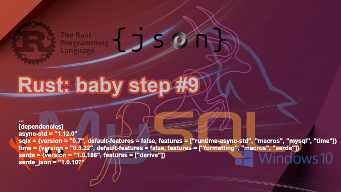 Rust & MySQL: JSON serialisation of result sets retrieved using crate sqlx.
