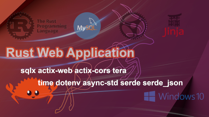 Rust web application: MySQL server, sqlx, actix-web and tera.